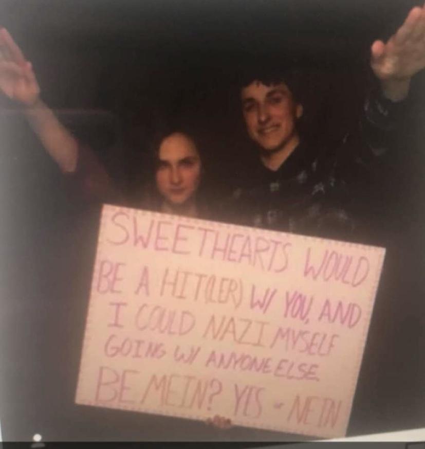 High School Students Use Nazi Salute for Dance Proposal Poster