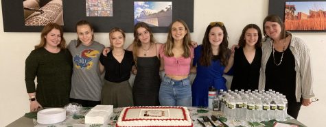  In May 2022, the HBHA Women’s Studies class held a presentation night for friends, family, and teachers to share their capstone projects. Image by Annie Fingersh.