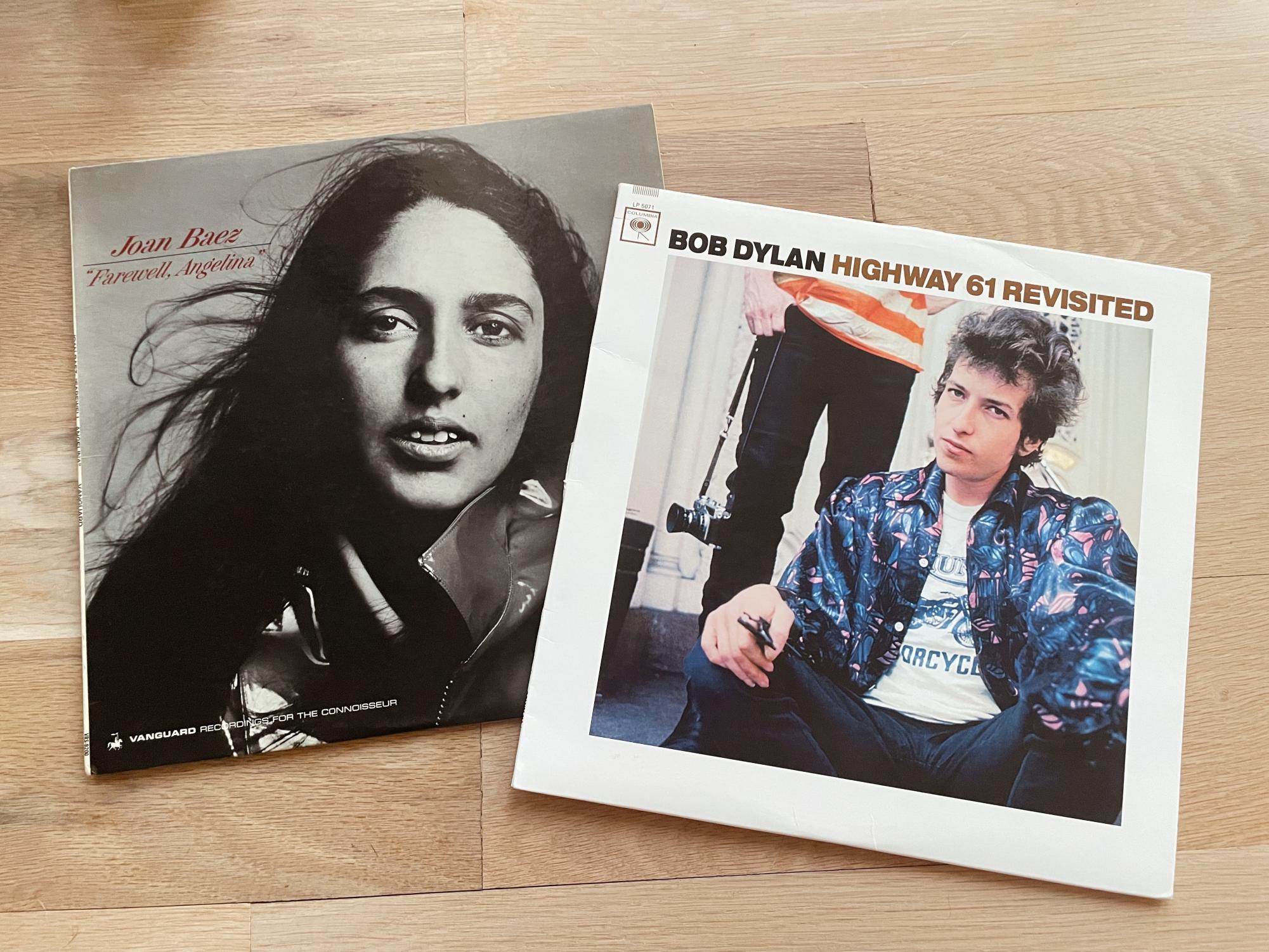 Bob Dylan and Joan Baez records. Photo taken by Norah Pabst