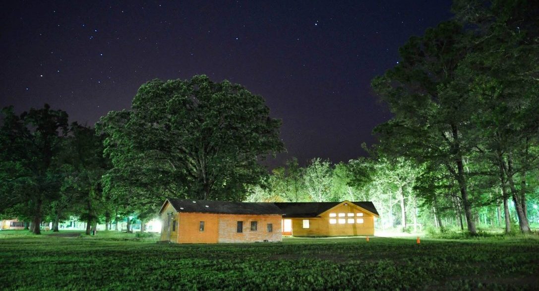 Pictured is Herzl Cabins under the starry sky. Edelman returned to camp this summer with his friends to celebrate a wedding. While there, he reflected on the beauty of the space and said, “Camp made living Jewishly fun…When I moved to DC and became an adult…I sought out the ones (synagogues/Jewish experiences) that felt most like camp.” Photo provided by Jonathan Edelman
